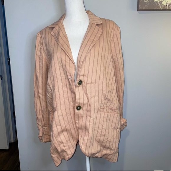 NWOT Free People We the Free Linen Blazer - Picture 2 of 9